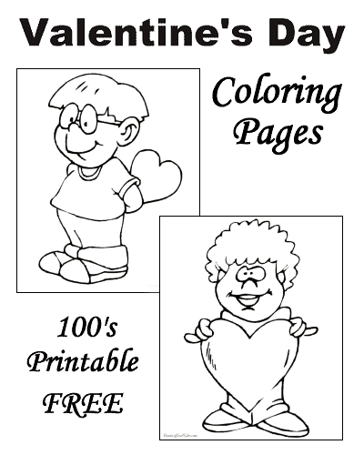 Valentine Coloring Pages of Kids
