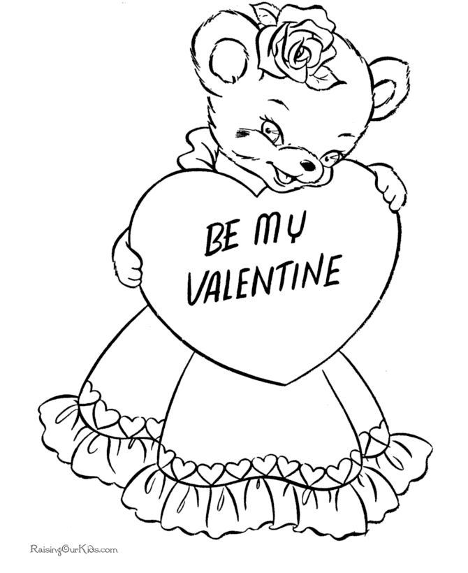 valentine bear coloring pages - photo #43