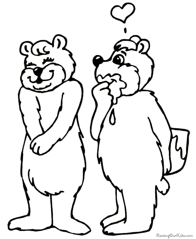 valentine bear coloring pages - photo #39