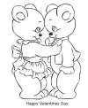Free Valentine bear coloring pages