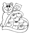 Valentine Day coloring pages of bear