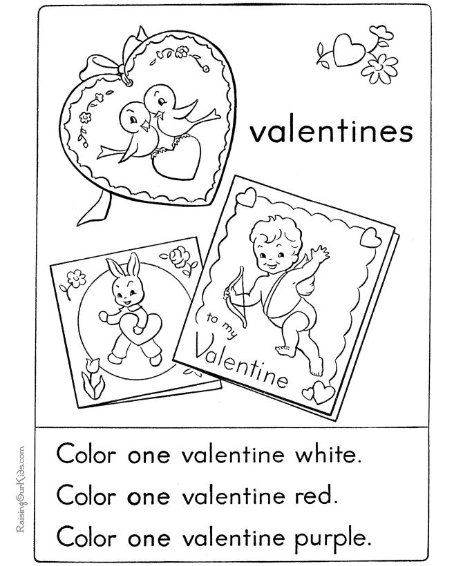 valentine card coloring pages - photo #26