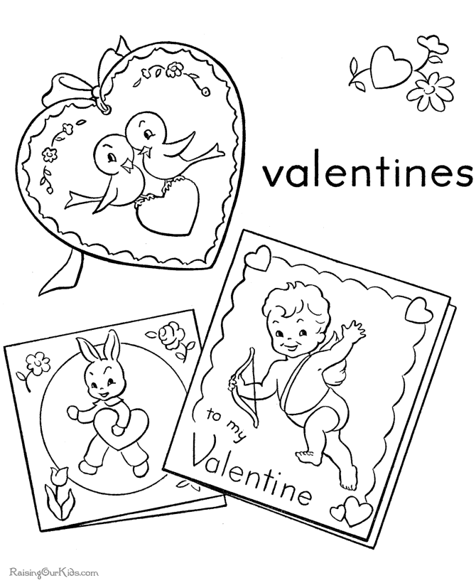 valentines day cards coloring pages - photo #35