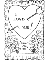 Child coloring page for Valentine