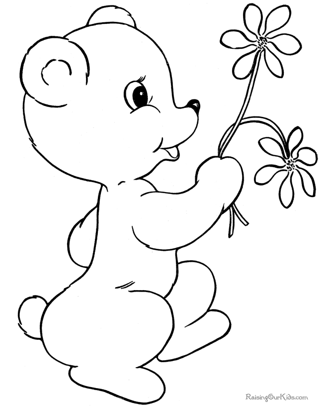 valentine flowers coloring pages free - photo #11
