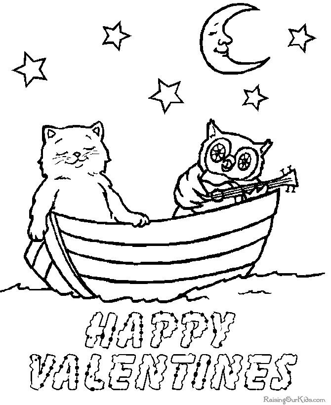 Free Valentine coloring sheets
