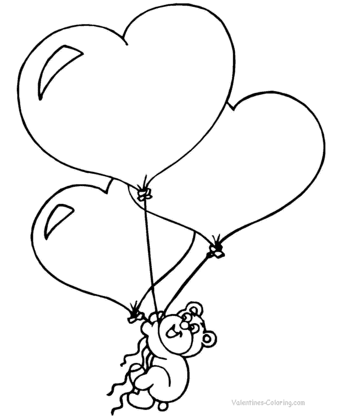 Valentine´s Day balloons coloring page