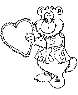 coloring page of Valentine´s Day Bears