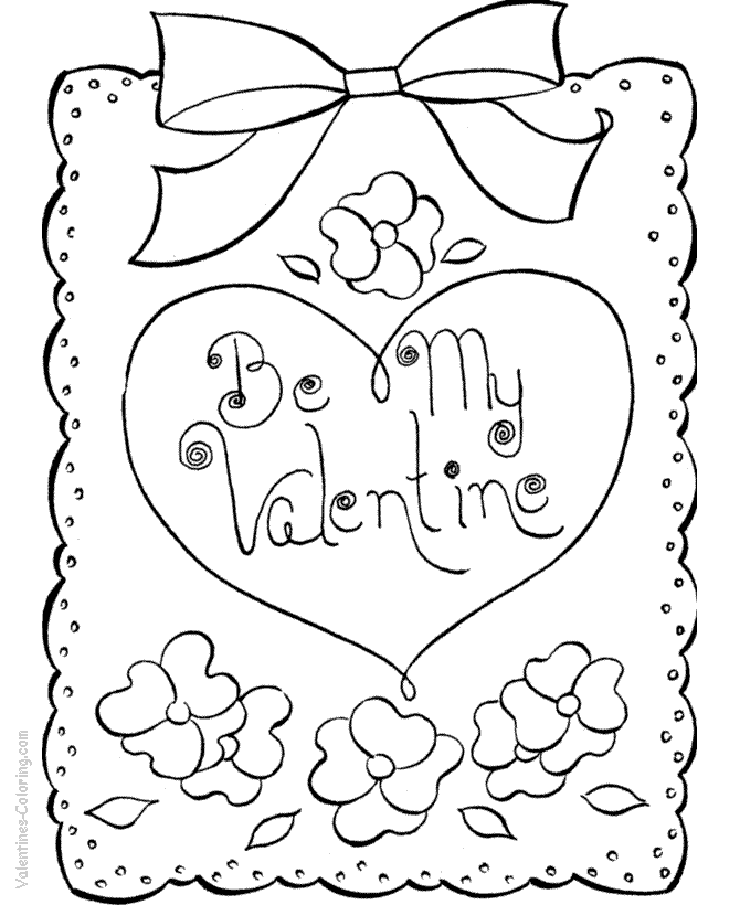 Be My Valentine  Valentine´s Day Card coloring page