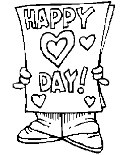 coloring page of Valentines Card
