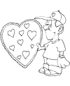 Valentines hearts coloring book pages