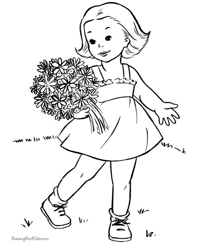 Child Valentine day coloring pages