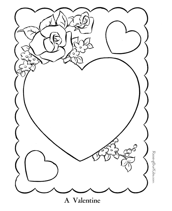 coloring pages valentine card